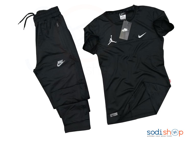 Ensemble Tee-shirt Pantalon Nike Jordan Couleur Noir BO0019 - SodiShop
