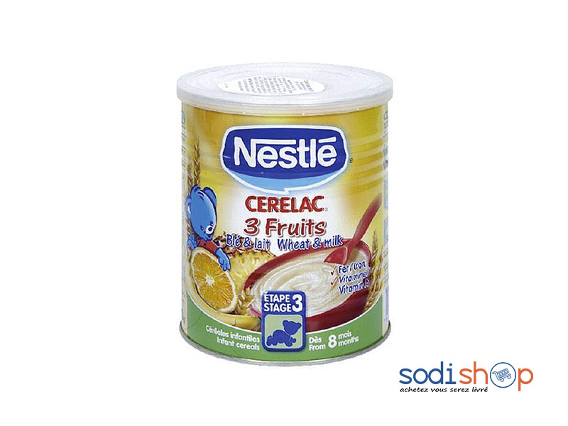 Nestle Cerelac 3 Fruits Complement Alimentaire Pour Enfant Des 8 Mois 400g Sf Sodishop
