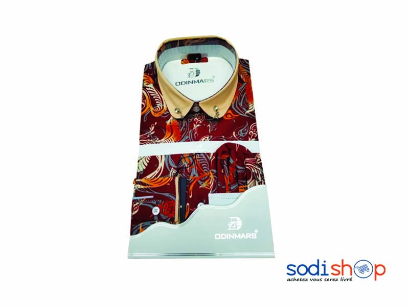 Chemise A Motif Haute Qualite Odinmars Couleur Rouge Pour Homme Bj00100 Sodishop