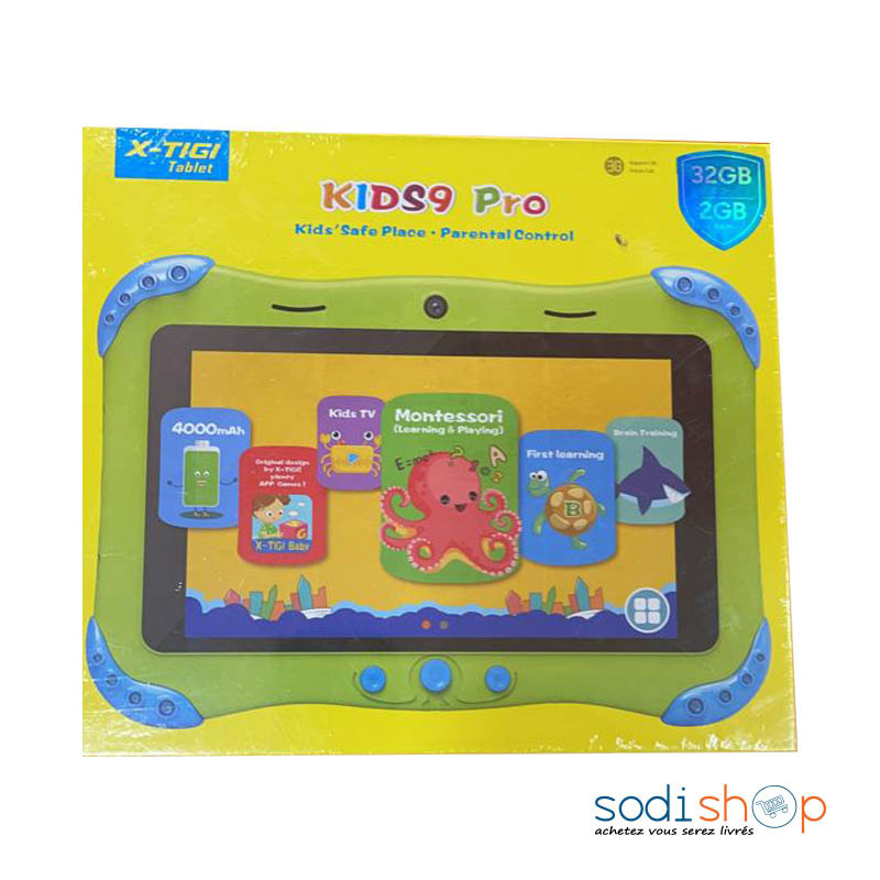 Tablette éducative X Tigi Kids7 pro - 32GO/1Go - 2 Mpx/0.3 Mpx - 3G - Dual  Sim - 12 mois garantis
