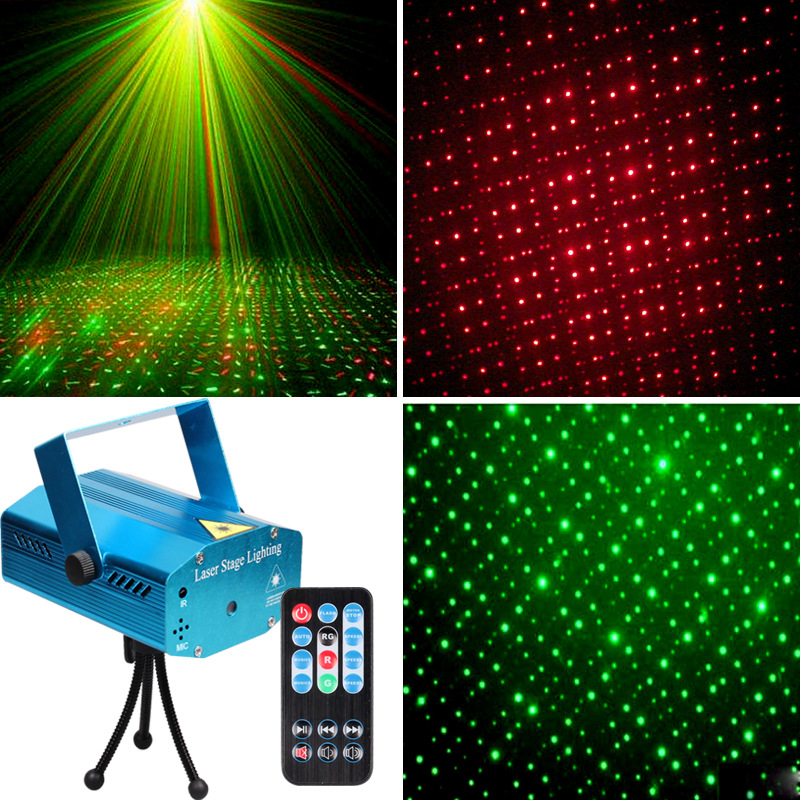 Mini projecteur laser avec trépied avec télécommande - Lumières rouges et  vertes