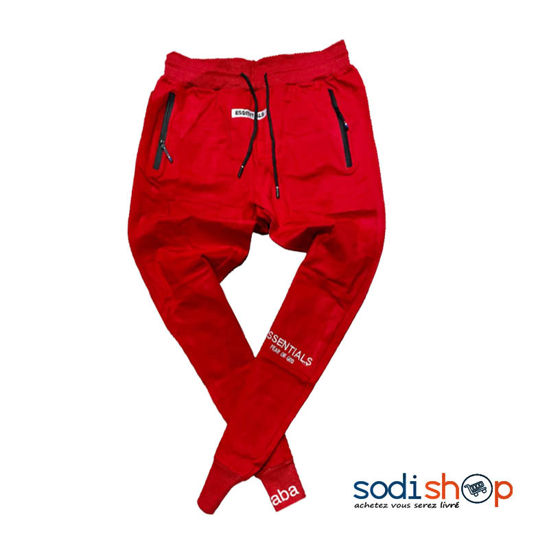 Pantalon Jogging Sport Essentials Couleur Rouge Vetement Classique Sodishop Cote d Ivoire