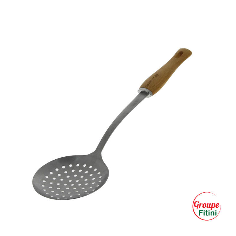 2x ustensiles de cuisine spatule manche inox et manche bois 32 cm